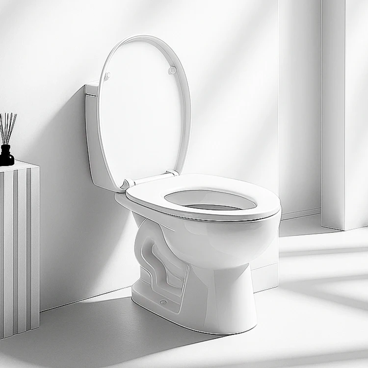 2026 For European Ceramic Two Piece WC Toilet P-trap Strap Dual-Flush Rimless Wash Down Toilet Bowlpromote sales