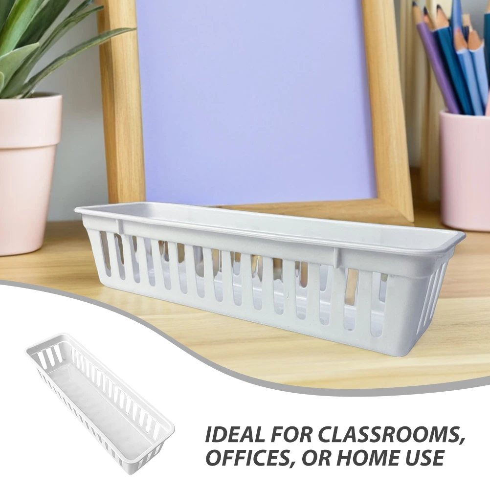 12 قطعة من البلاستيك لتنظيم أقلام الرصاص في الفصل الدراسي، صينية سلة تخزين للوازم المدرسية، أدوات مكتبية، حامل تلوين