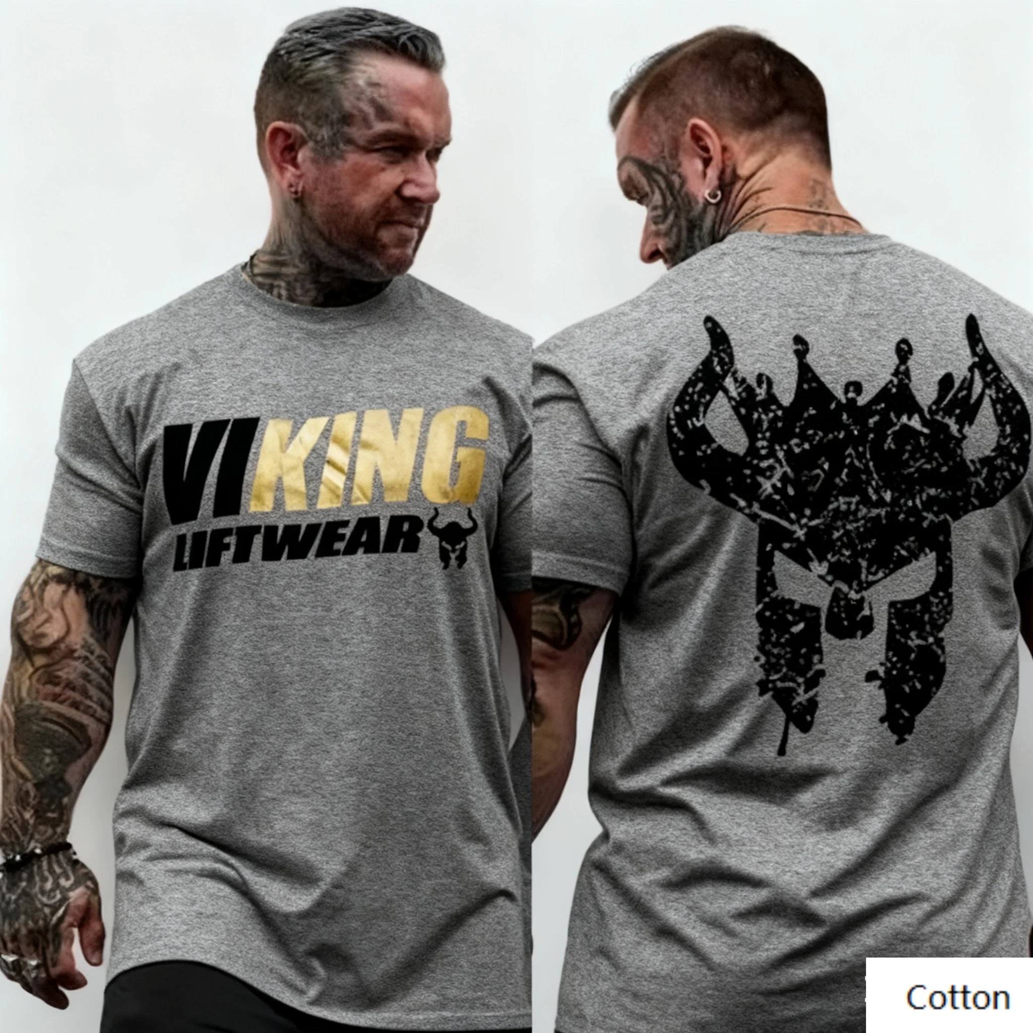 اللياقة البدنية - تي شيرت برقبة دائرية - قميص يعرض فايكنغ مميز - تصميم ملابس الشارع الكلاسيكية طباعة وصول جديد تي شيرت S-4XL #4
