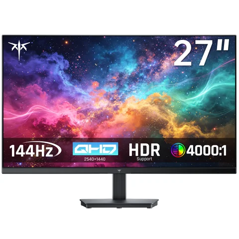 KTC 27 Inch QHD Computer Monitor - 144Hz Gaming PC Monitor 2K, 4000:1 Contrast, 129% sRGB, Adaptive Sync, HDMI DP, Anti-Blue Light H27T27S