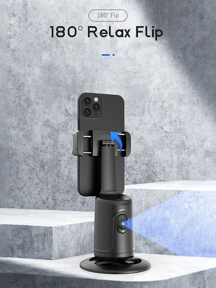 

Intelligent Desktop Tracking Gimbal Follow-up 360 Rotation Phone Gimbal Selfie Stick Tripod for Live Photography