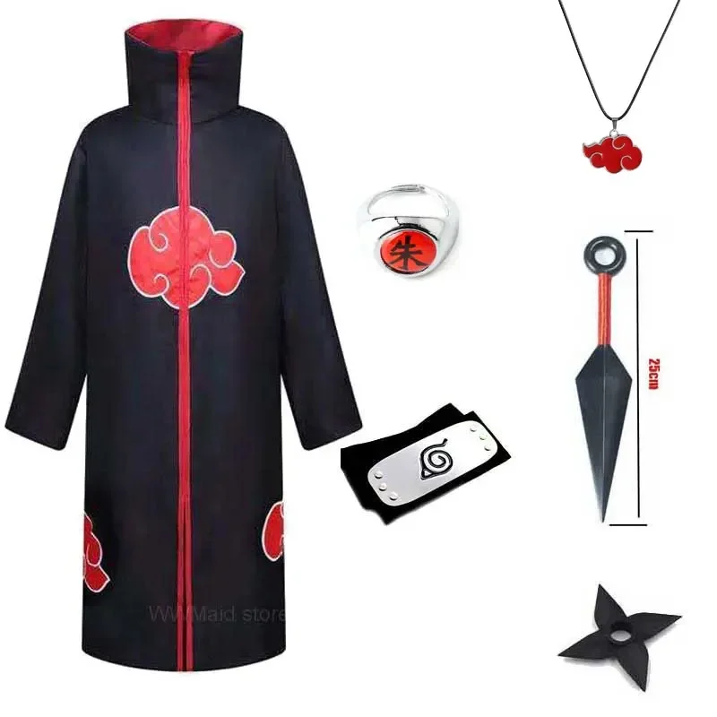 Kids Adult Uchiha Tobi Obito Akatsuki Cosplay Yondaime Hokage Namikaze Minato Uniform Deidara Red Cloak Halloween Costume