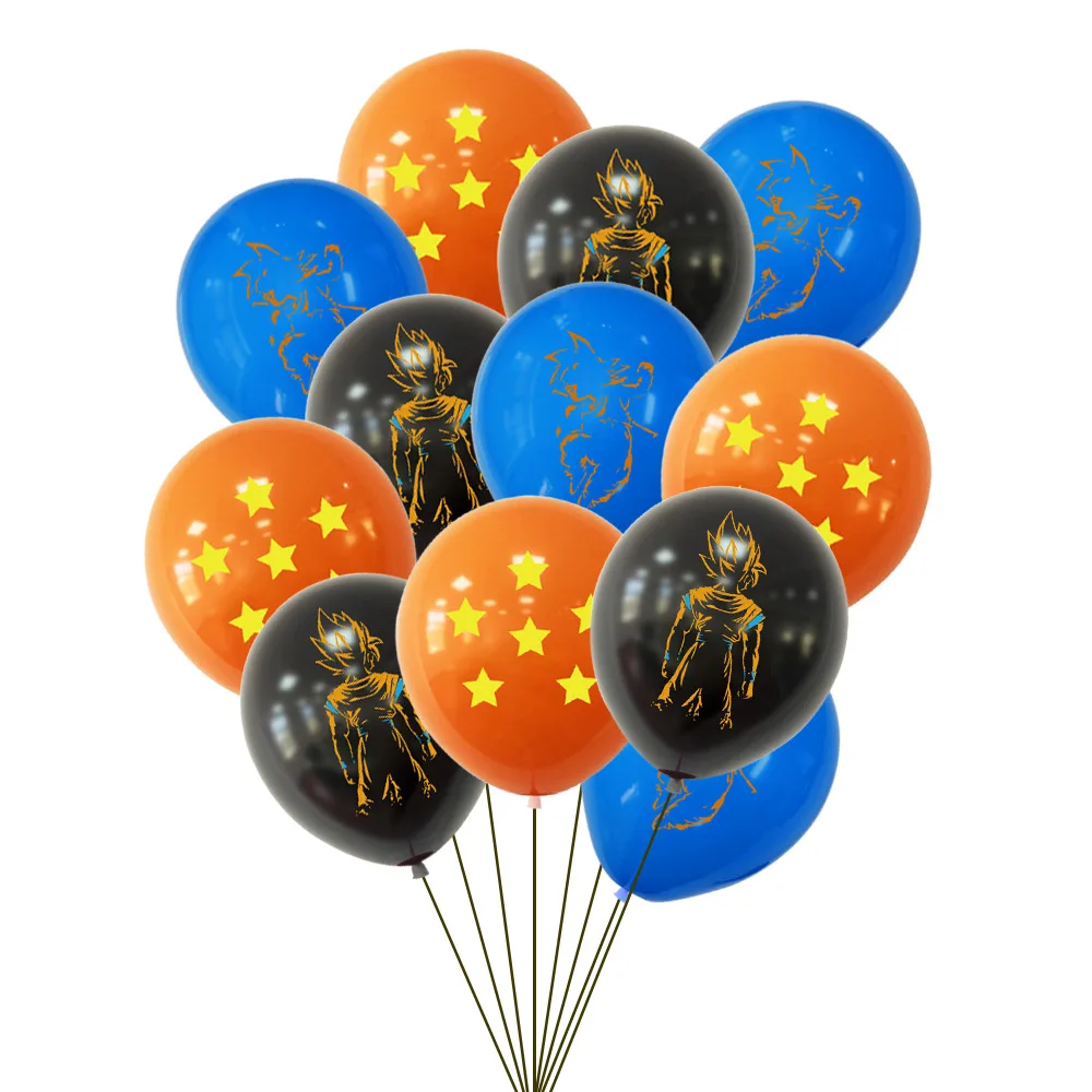 Globos de látex de Dragon Ball de Anime de 12 pulgadas, suministros para fiestas, globos de fiesta de Son Goku, decoraciones para fiesta de cumpleaños para niños, juguetes de regalo