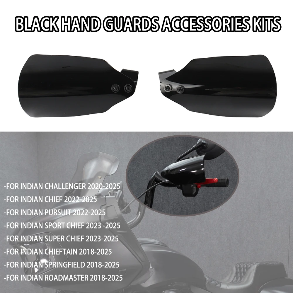 

New Motorcycle Black Handguards Protection Hand Protector For Indian Chieftain 2018-2025 For Indian Challenger 2020-2025