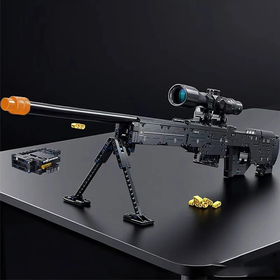 1400 stuks bouwsteengeweren, 1:1AWM grote bouwsteengeweren, kan worden gemonteerd in displaystukken, perfecte vakantiecadeaus