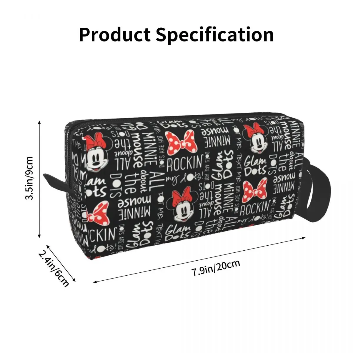 Custom Mickey Mouse Minnie Bows Anime Makeup Bag for Women Travel Cosmetic Organizer Kawaii Storage Toiletry Bags