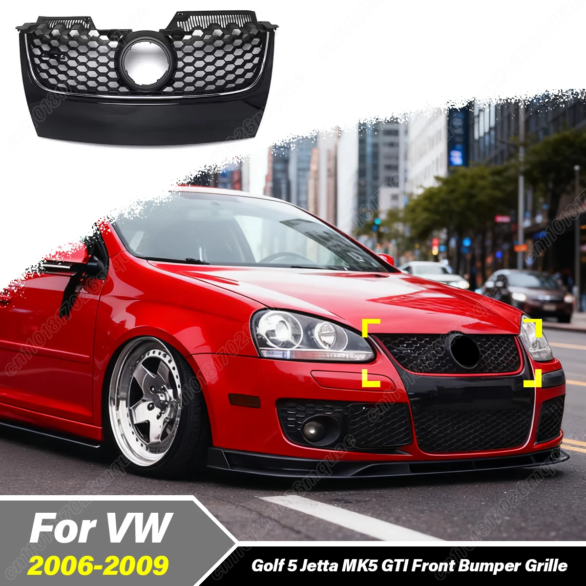 

For VW Golf 5 Jetta MK5 GTI 2006 2007 2008 2009 Car Front Air Intake Grille Heat Dissipation Modification Decoration Accessories