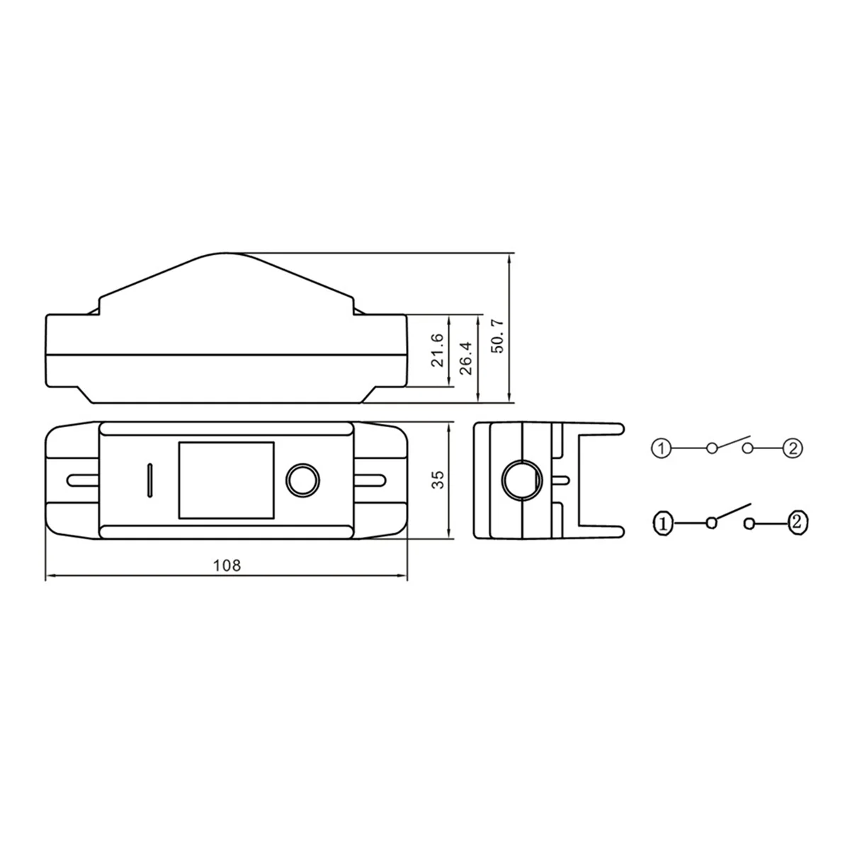 3X 30A 220V JR-617 Waterproof Line Medium Switch Line Switch Flat Round Line Silver Contact Double Cut Dust-Proof Switch