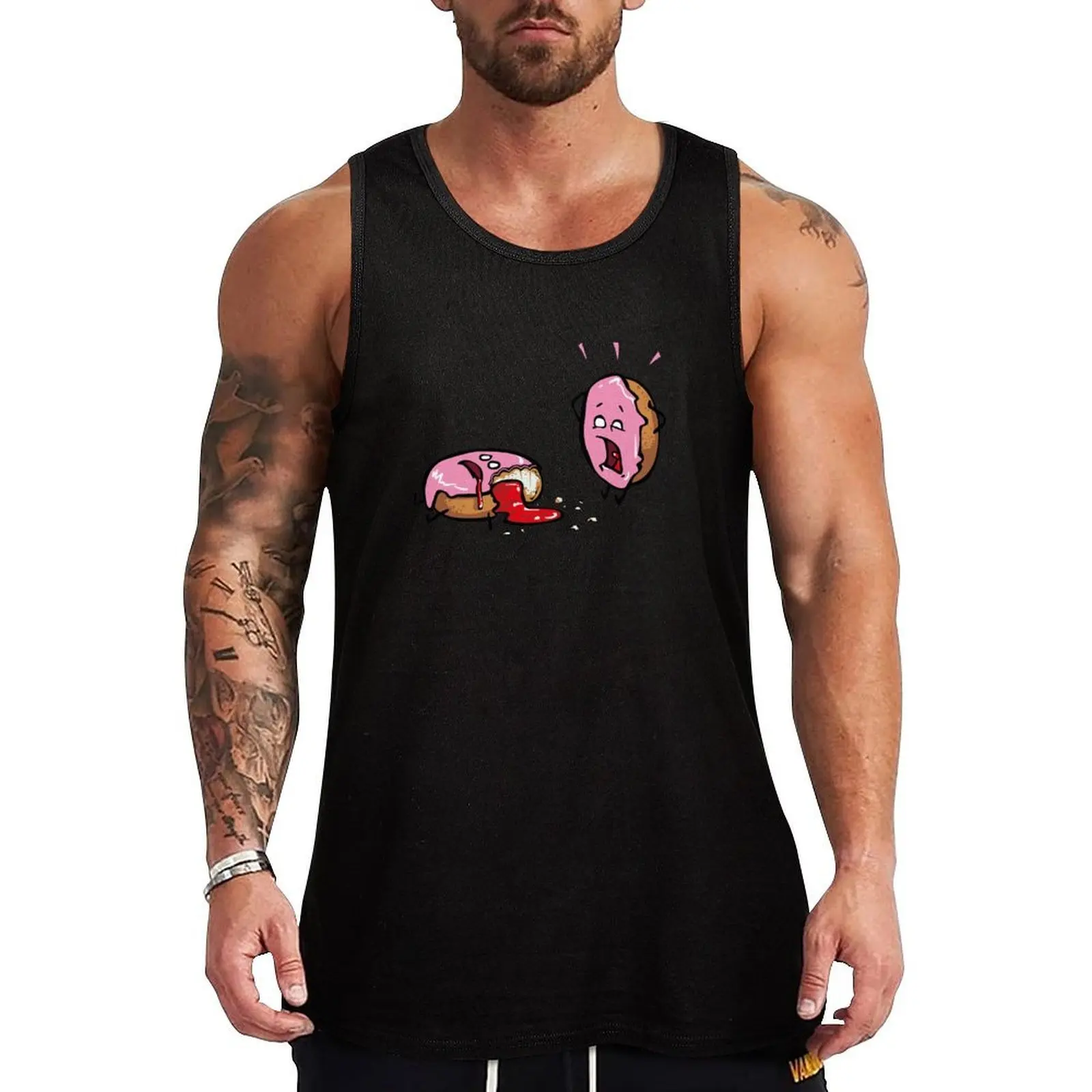 

Donut Party time Tank Top men gym clothing T-shirt male Sleeveless T-shirt gym shirt men