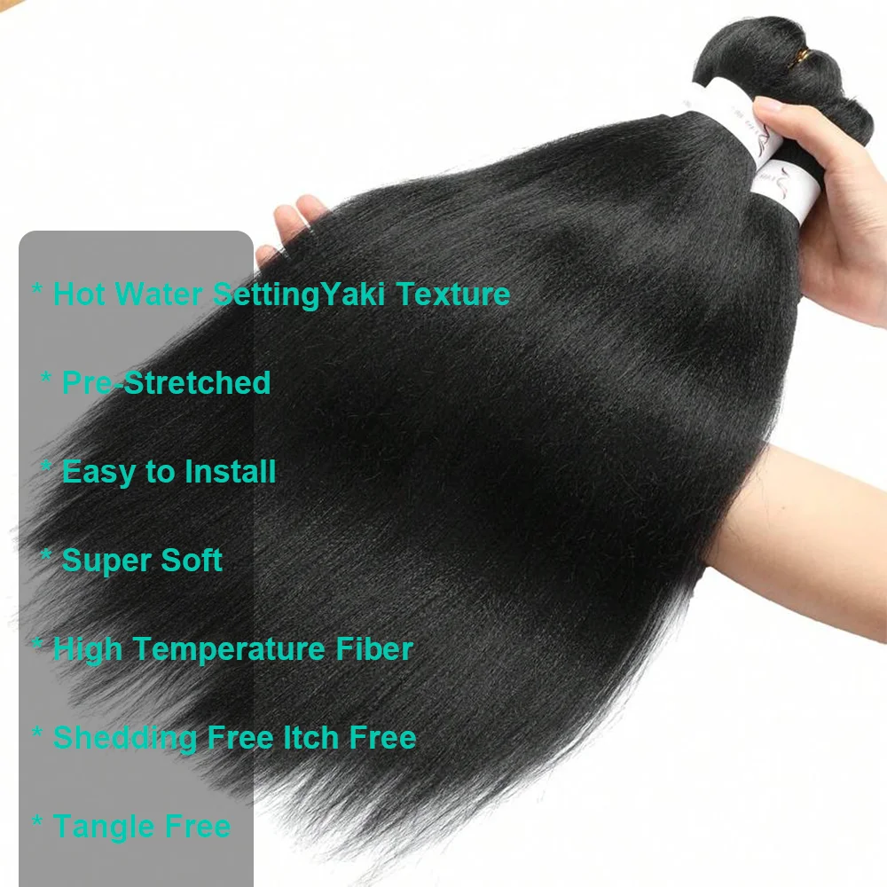 Tresses Synthétiques Yaki Eazy Ombré pour Fille, Extensions de Cheveux Pré-étirés, Tressage au Crochet d'Halloween, Boîte de Vministériels x, DIY