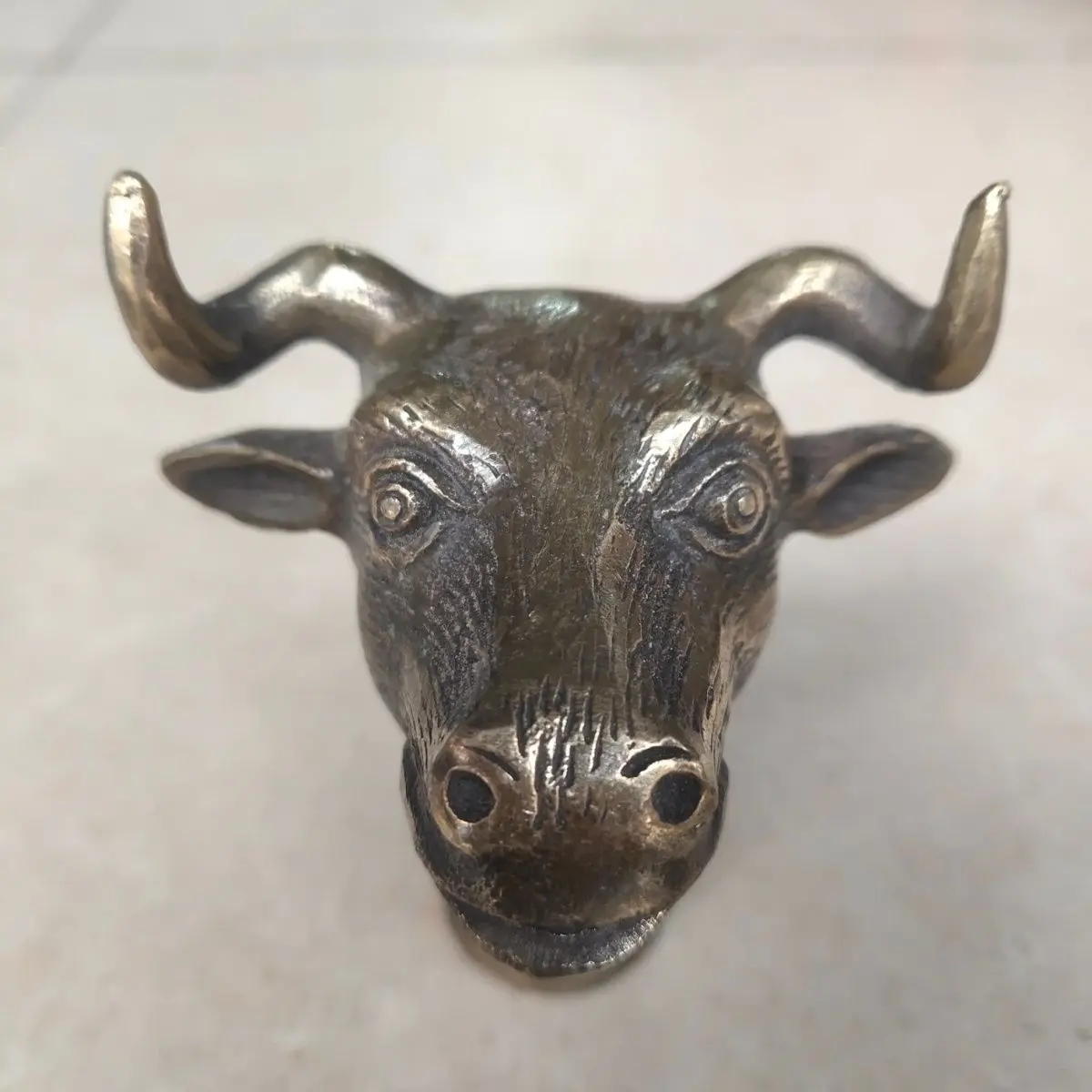 Zodiac ox bullfighting Head Walking Stick Head handle Statue