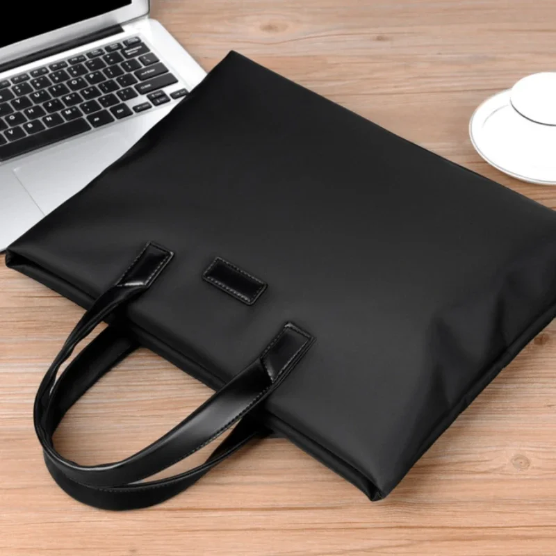 Men's Handheld Briefcase Nylon Business Commute Laptop Computer Handbag Business Trip File Bags