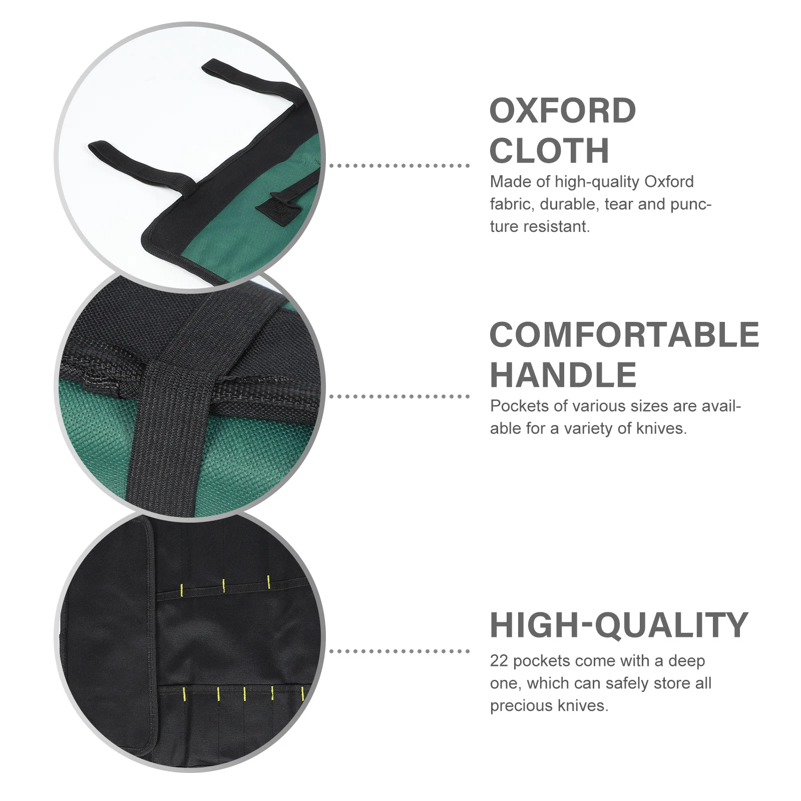 

1Pcs Chef Roll Bag High Quality Oxford Cloth Portable Cutlery Organizer Knife Storage Bag Large Capacity Cutter Organizer