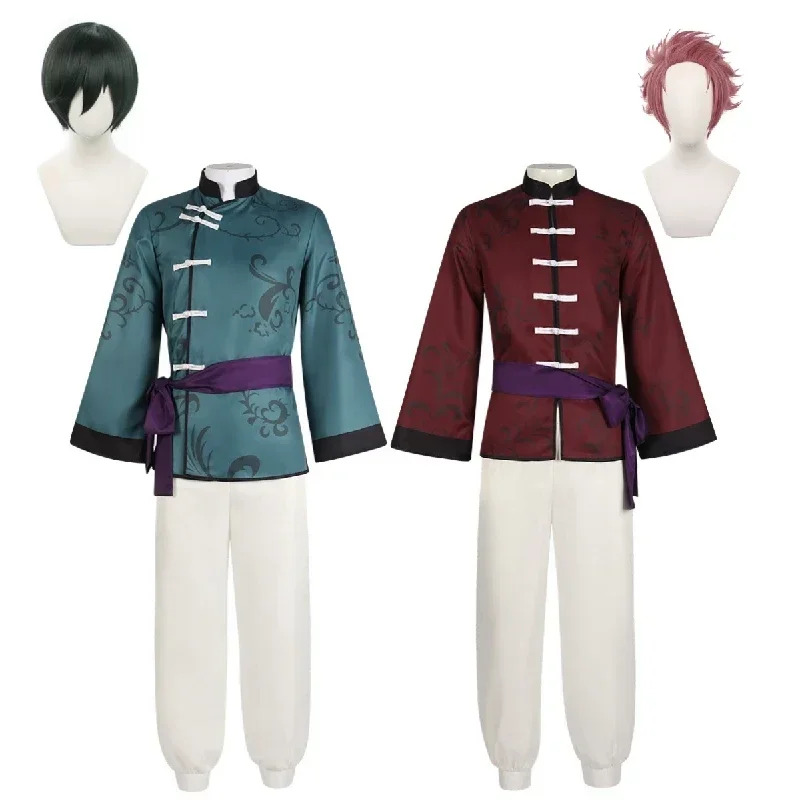 Anime BLUE LOCK  Rin Itoshi Sae Itoshi Cosplay Costume Halloween Role Play Chinese Style Kung Fu Uniform Men Wig Full Suit