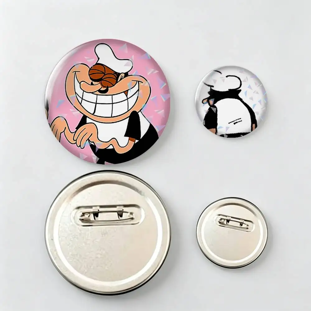 Peppino Spaghetti Pizza Tower-r Brooch Metal Decorative Brooch Pins for Backpack Clothes Jacket Accessories,Souvenir.