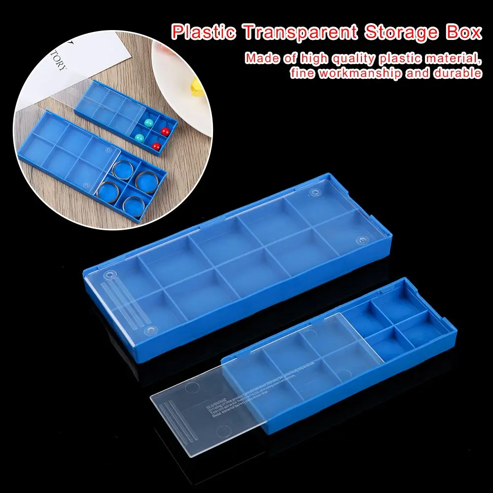 Plastic Transparent Storage Box Knife Tools Holding Case Jewelry Beads Container Fishing Tool Sundries Organizer Box with Sponge