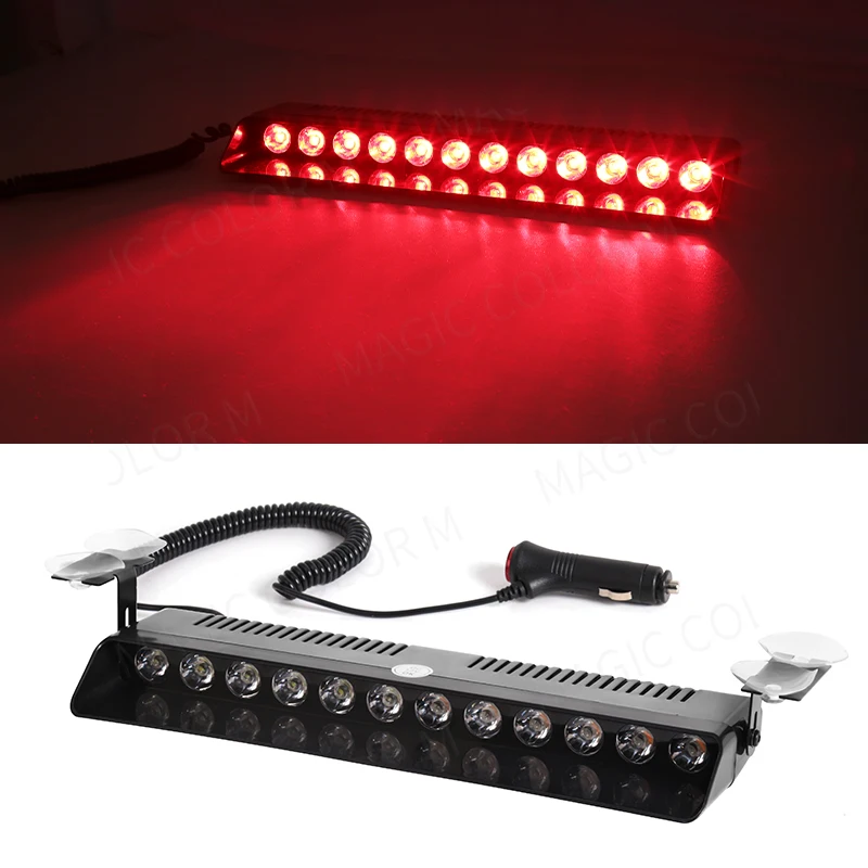 12 LED Auto Stroboscoop Flash Waarschuwingssignaal Baken Politie Brandweerman Noodvoorruit Trailer Voertuigindicatoren Waterdicht