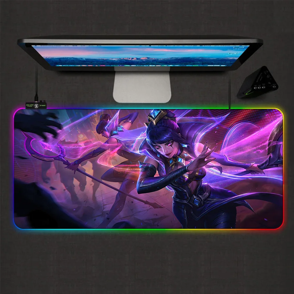

Mairuige Game Mouse Pad Gaming LOL Ravenborn Leblanc RGB Gamer Accessories LED MousePad XL Game LOL90x40cm Mouse Pad Desk Mat