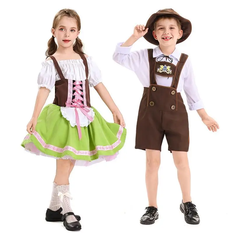 

Traditional Children's Beer Costume loween Cultural Festival Art Performance Boy's Outfit Stage Ethnic Wear Kids' T