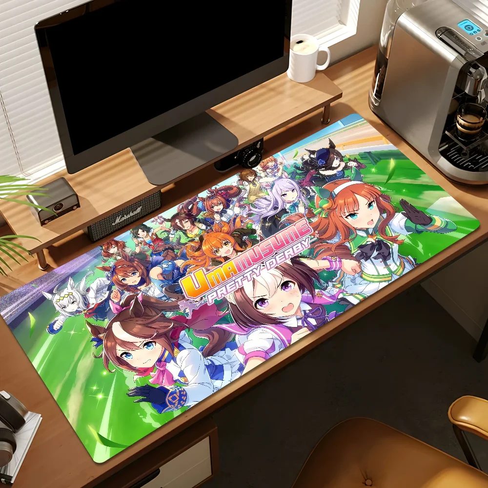 لوحة ماوس للحفلات مضادة للفرش للمنزل مخصصة مريحة للمكتب مطاطية كبيرة للمكتب ديربي حصيرة جميلة لوحة مفاتيح Musume Dash Nin PC غير قابلة للانزلاق