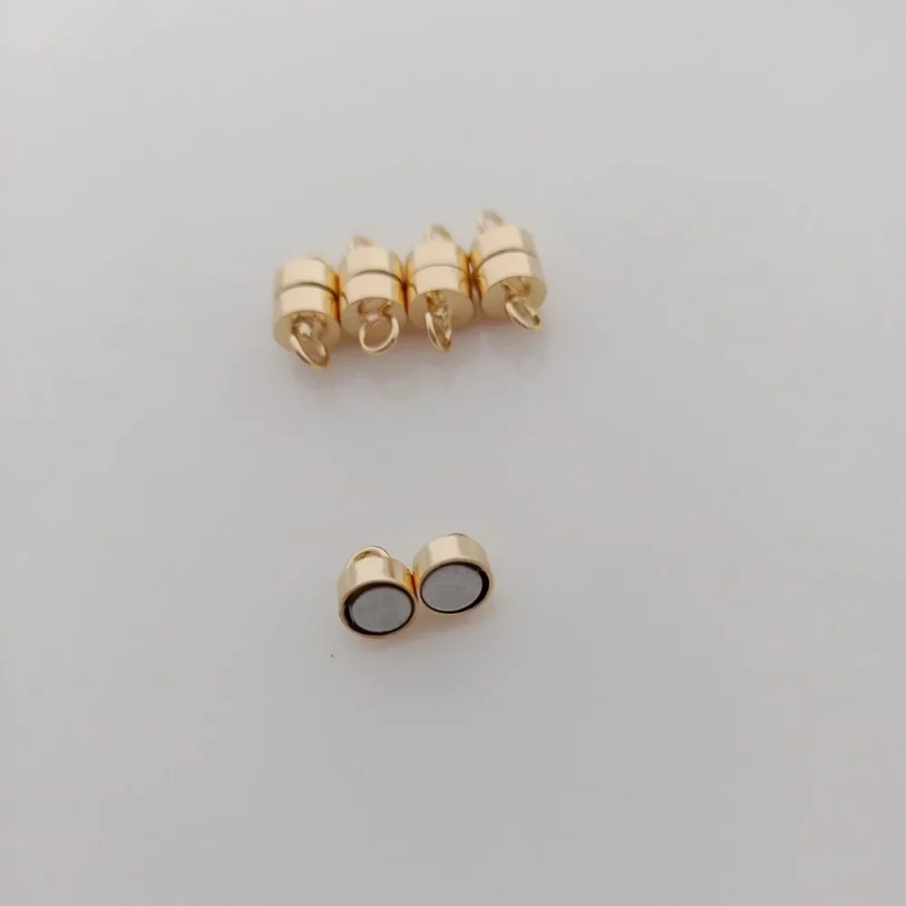 

14k Gold-plated Fine Ring Magnetic Clasp Cylindrical Bracelet Necklace Magnetic Connection Clasp DIY Accessory 5mm