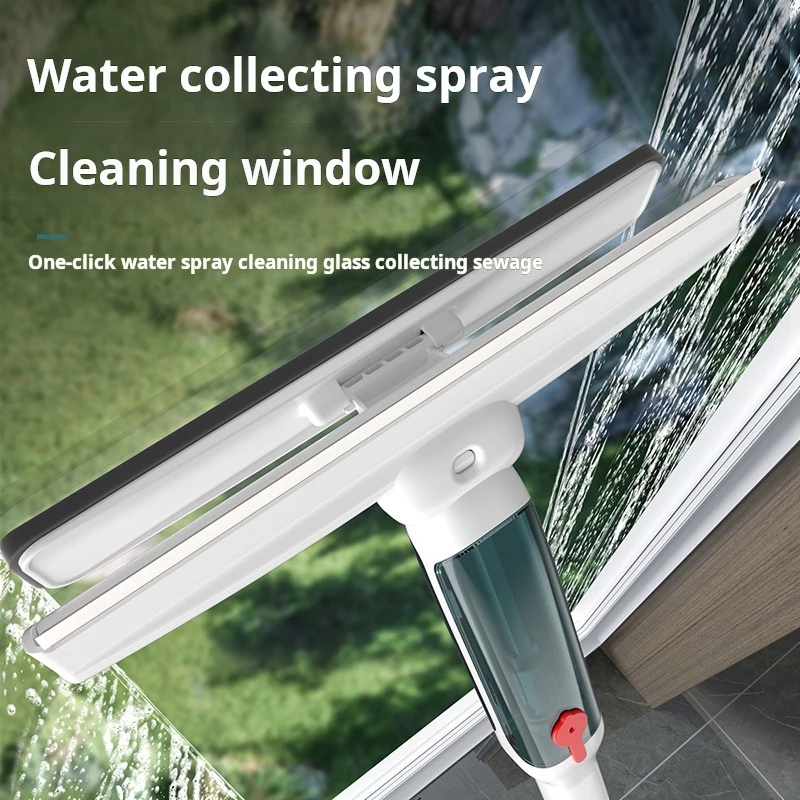 Household Multifunctional Window Cleaner Glass Spray Mop Glass Wiper With Silicone Scraper Floor Cleaning Mop Window Washer