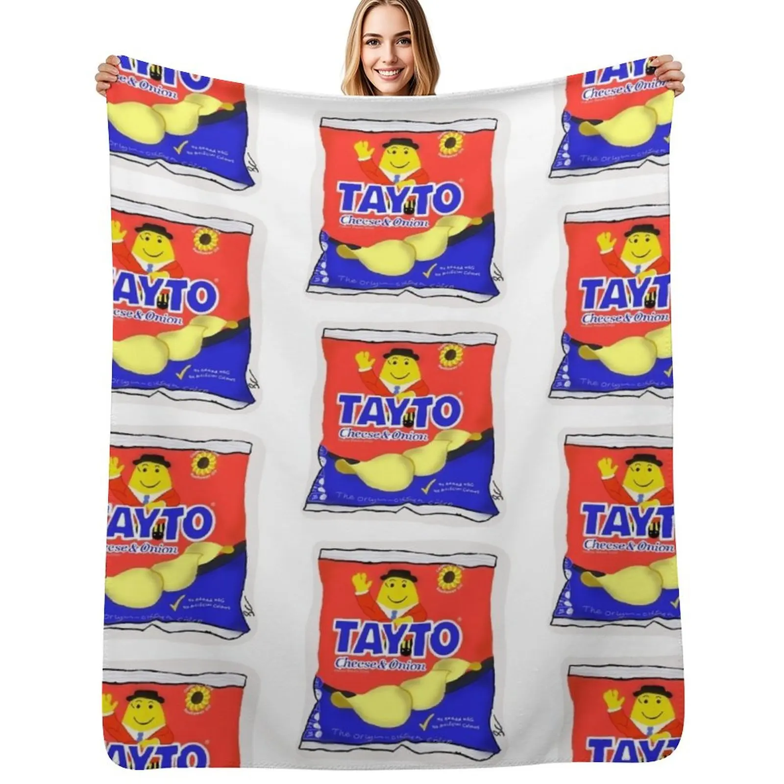 

Tayto cheese and onion Irish Throw Blanket Outdoor Soft Blanket for Picnic Beach Camping