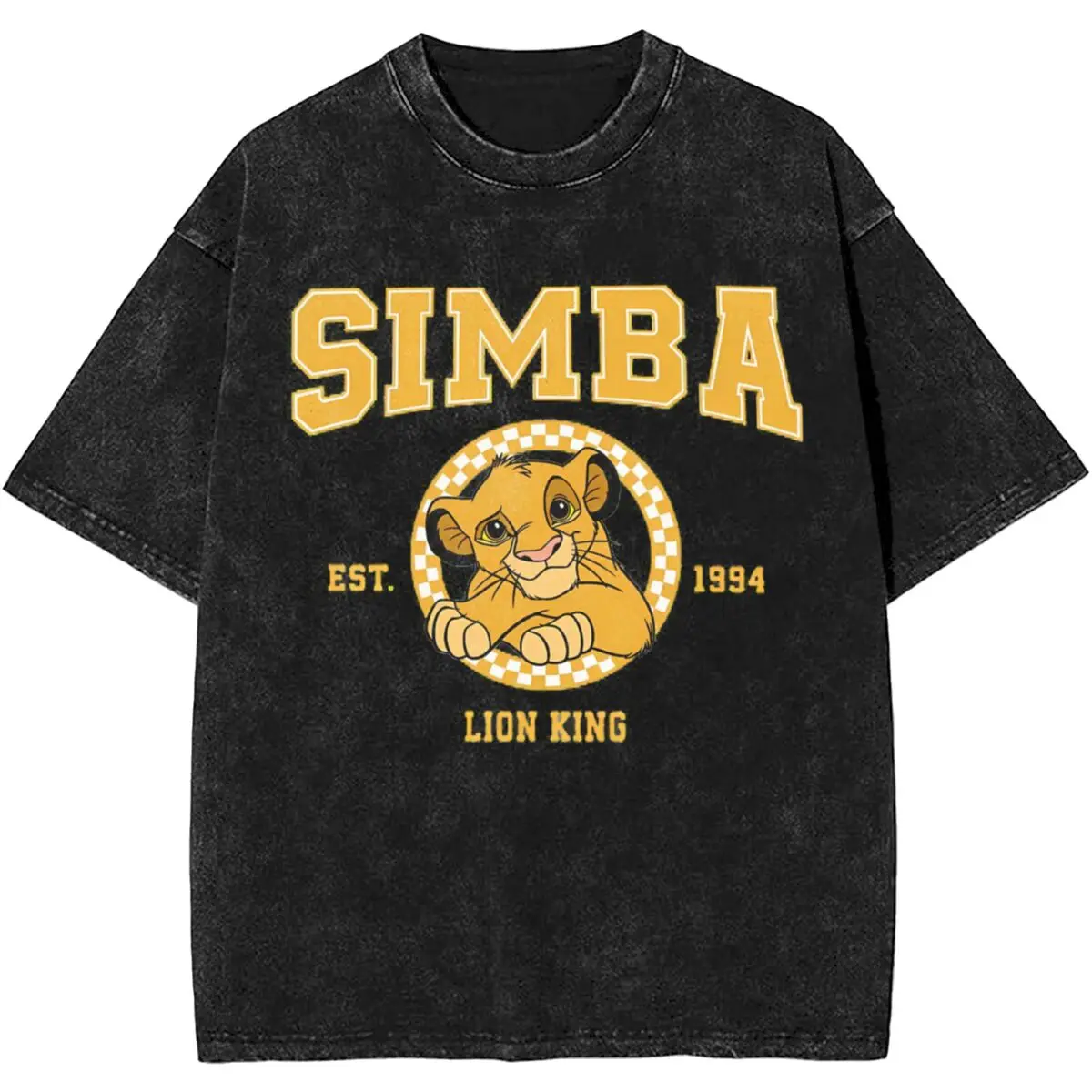 Man T Shirt Simba Nala Lion KIng Washed T Shirts Trendy Cool Summer Tee Shirt Aesthetic Design Cotton Clothes Plus Size 2XL