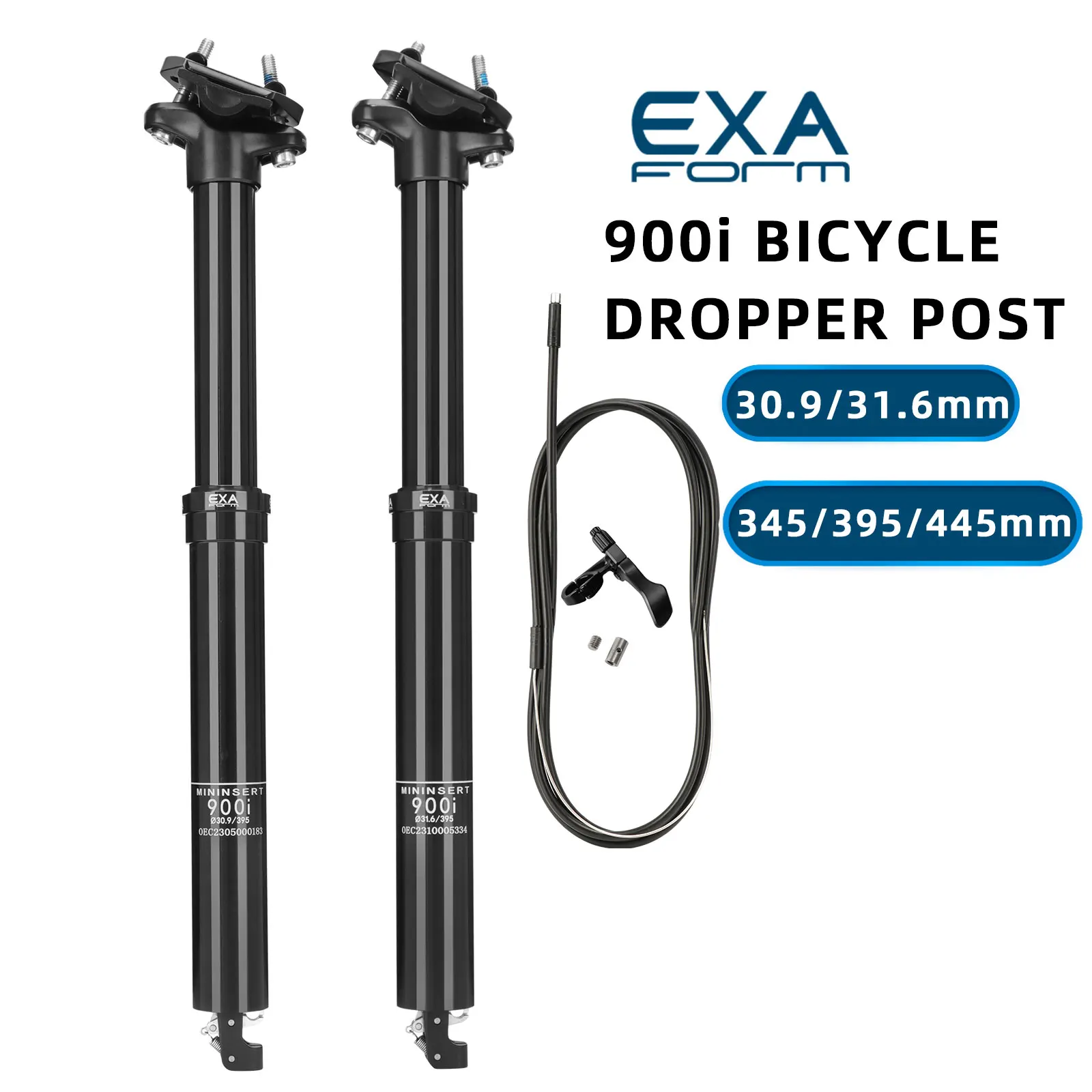 EXAFORM-Assento Dropper, cabo de encaminhamento interno, controlo remoto do fio, tubo do assento de elevação, espigão MTB, 30.9, 31.6x395mm, 900i