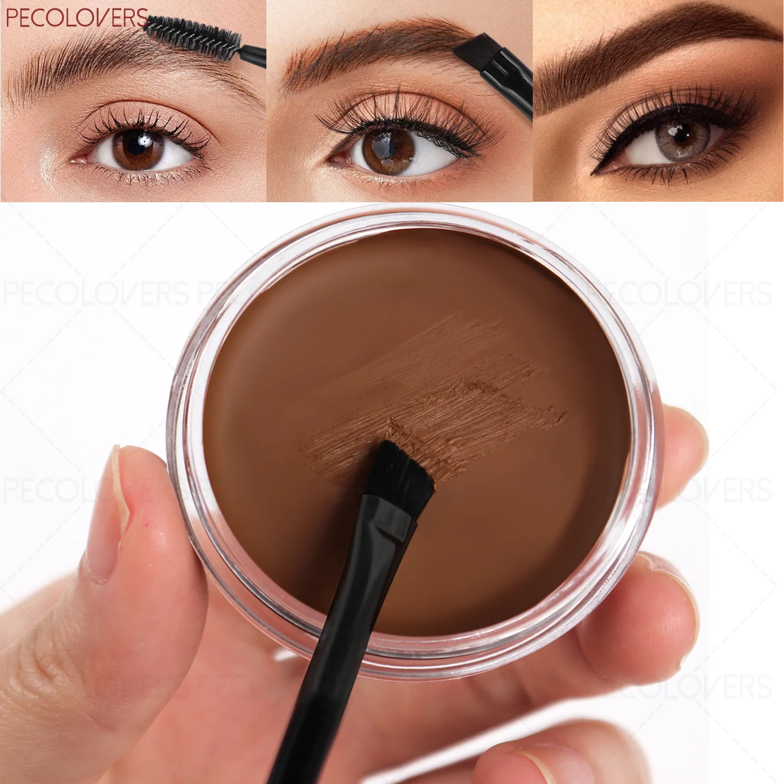 مجموعة واحدة من جل الحواجب وكحل المصطبغ للغاية، مع فرشاة ناعمة، ناعمة للتطبيق، لتحديد الحواجب والكحل، هدايا مثالية