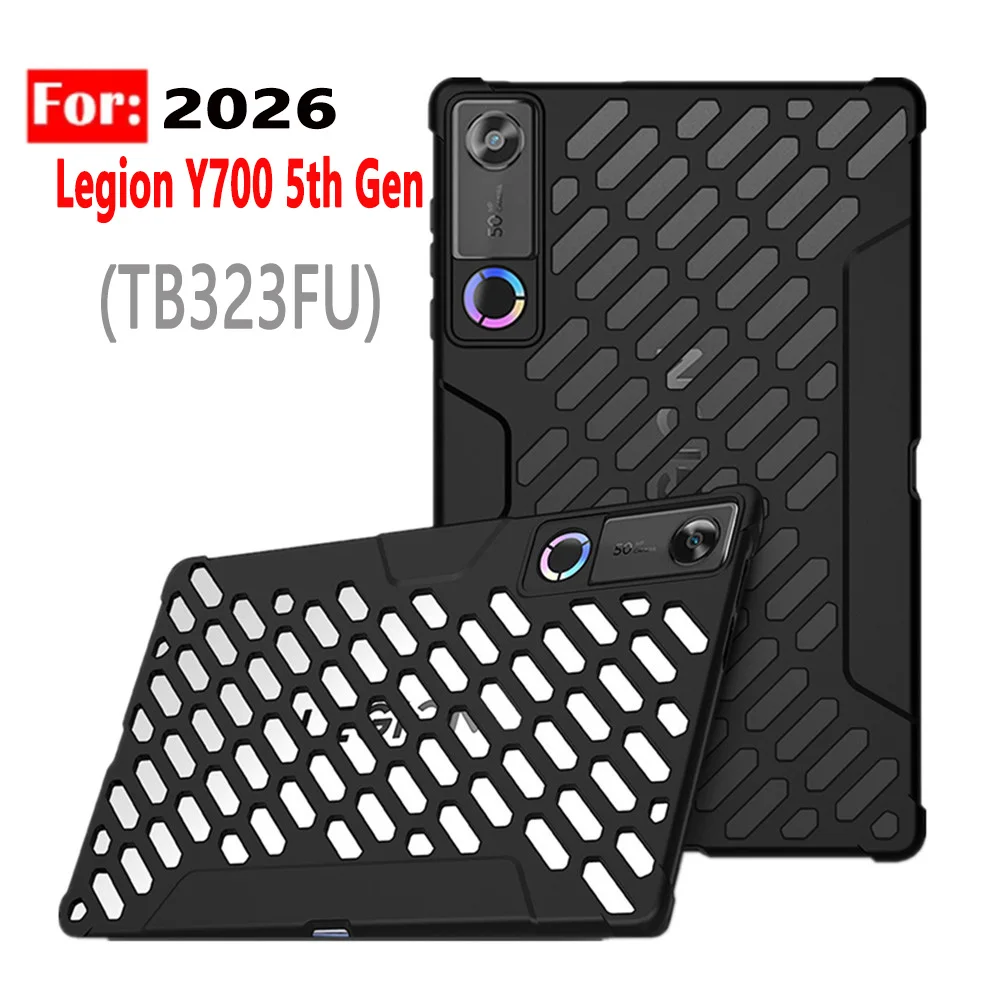 

For Lenovo LEGION Y700 5th Gen 8.8 Inch 2026 Tablet Case TB323FU Anti-drop soft TPU Heat Grid Back funda Y700 Gen 5 8.8" shell