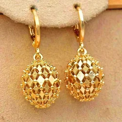 Hollow Out Ball Shape Drop Earrings Elegant Copper Drop Earrings Sweet Ear Jewelry Decoration Ear Buckle