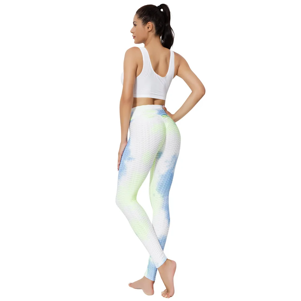 Tie Dye Scrunch Butt TIK Tok Leggings for Women Butt Lifting Workout Yoga Pants Tummy Control High Waisted Textured Tights