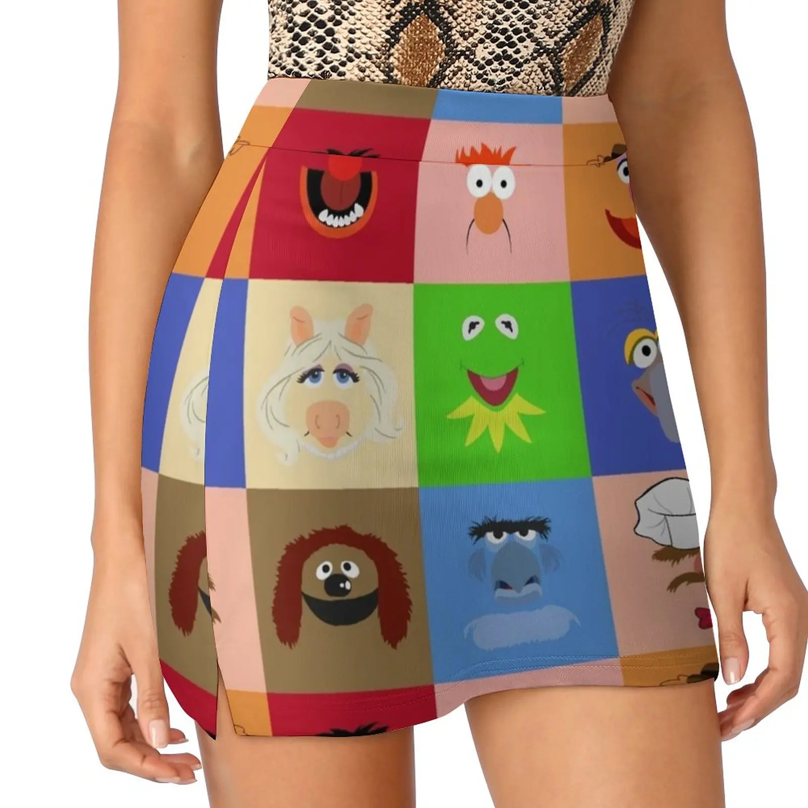 Women's skirt Y2K Summer Clothes 2022 Kpop Style Trouser Skirt With Pocket Animal Electric Mayhem Band Music Creature Monster