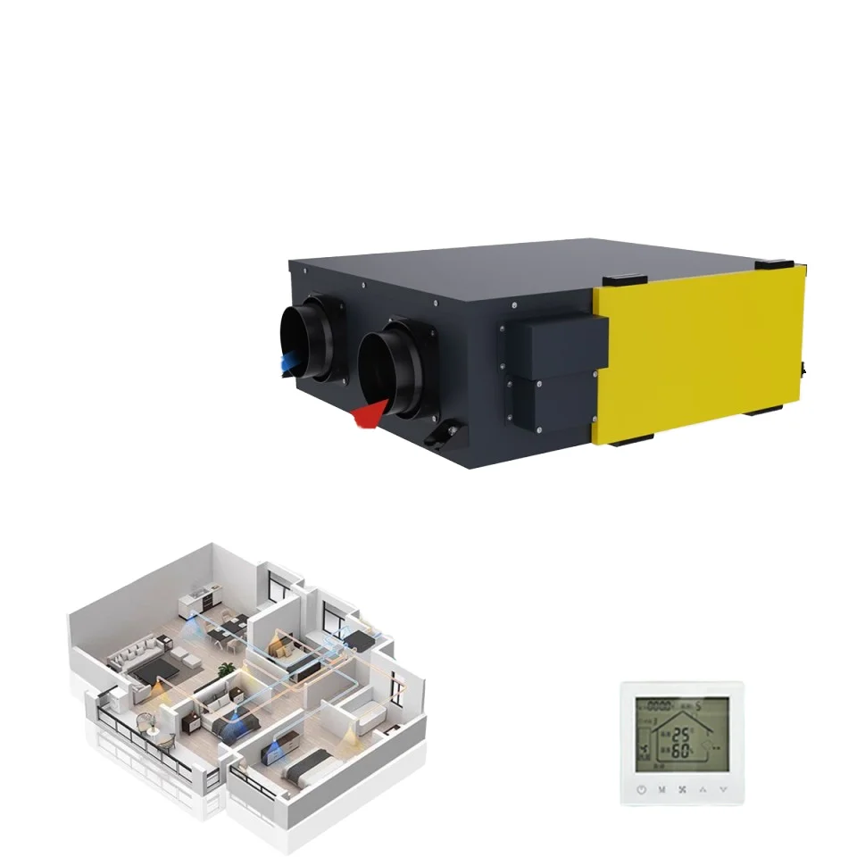 Radiador de aquecimento termostato exaustor sistema de ventilação de recuperação de calor trocador de calor hvac para banheiro hotel e cozinha