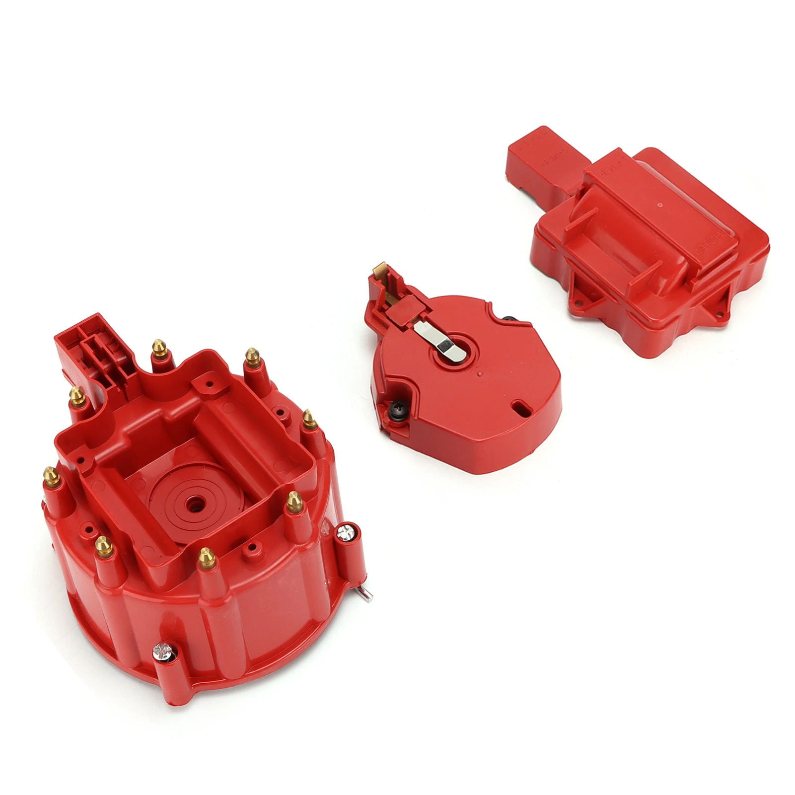 Distributor Cap with Coil Rotor Red Replacement for Chevy V8 265 283 307 327 350 383 396 400 402 427 454 472 502 Engine