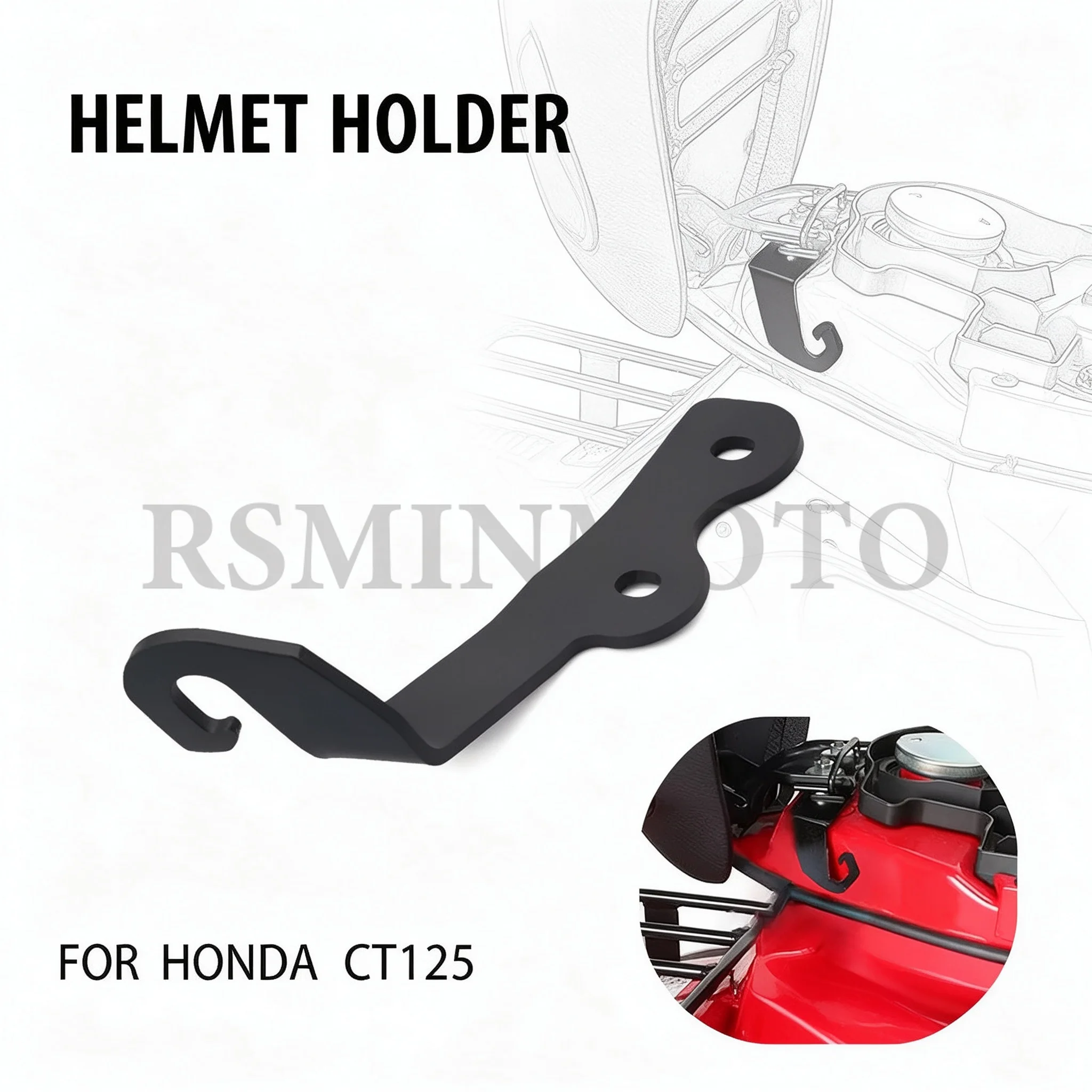Motorcycle Hidden Back Seat Helmet Hook Bracket for Honda CT125 Trail 125 2020-2022 JA55 JA65