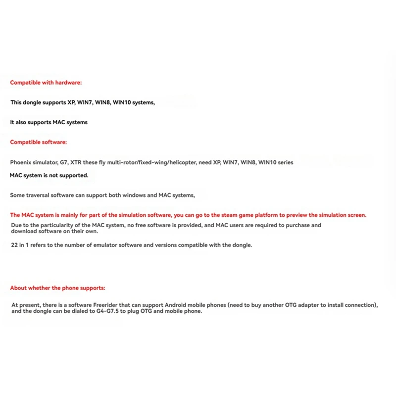 22 в 1 RC USB Flight Simulator Dongle Тренировочный ключ с кабелем Forg7 XTR Phoenix Simulator FPV Racing Drone