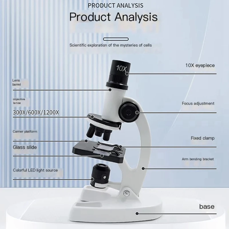 Simulatiemicroscoopspeelgoed 1200 X Wetenschapsonderwijs Vroeg leren voor kinderen Educatief cadeauspeelgoed voor kinderen