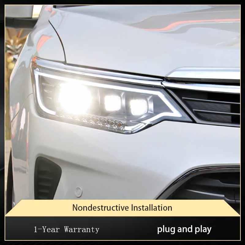 Car Lights For Toyota Camry 2015 2016 2017 LED Auto Front Light Assembly Upgrade Angel Wings Design Lamp Accessories