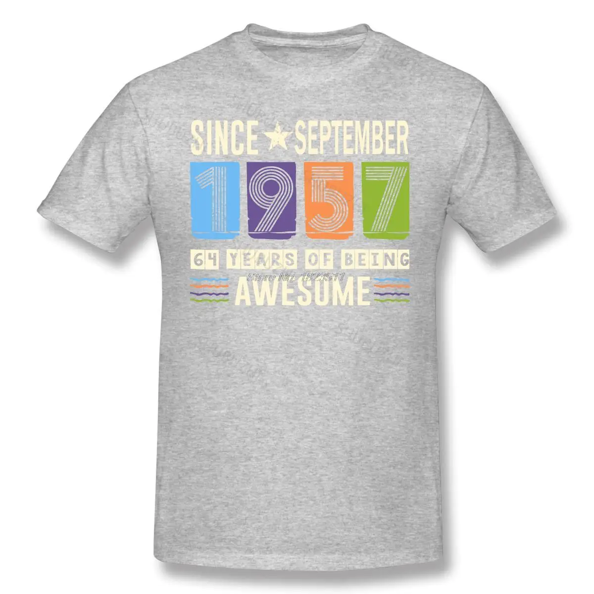 Awesome Since September 1957 Birthday Gift T Shirt Summer O-neck Cotton Short Sleeve TShirt Hip Hop Tees Top Harajuku Streetwear