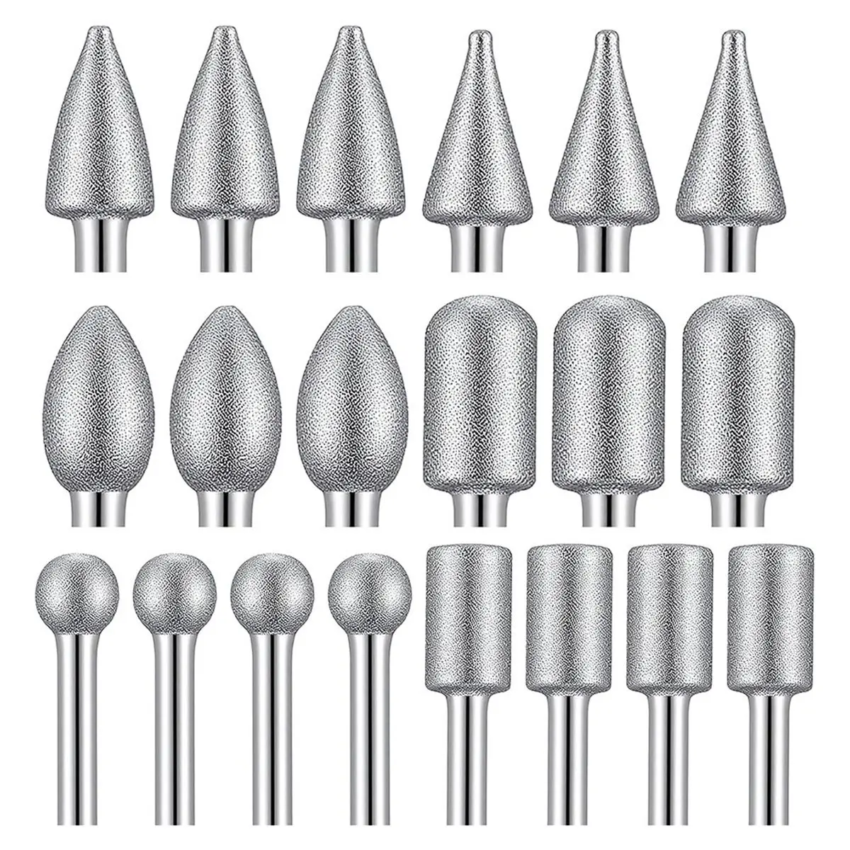 【Limited Offer】20PCS 120 Grit Grinding Bits 1/8 Inch Shank Sanding Bit, Carving Engraving Polishing Rotary Tool Accessories