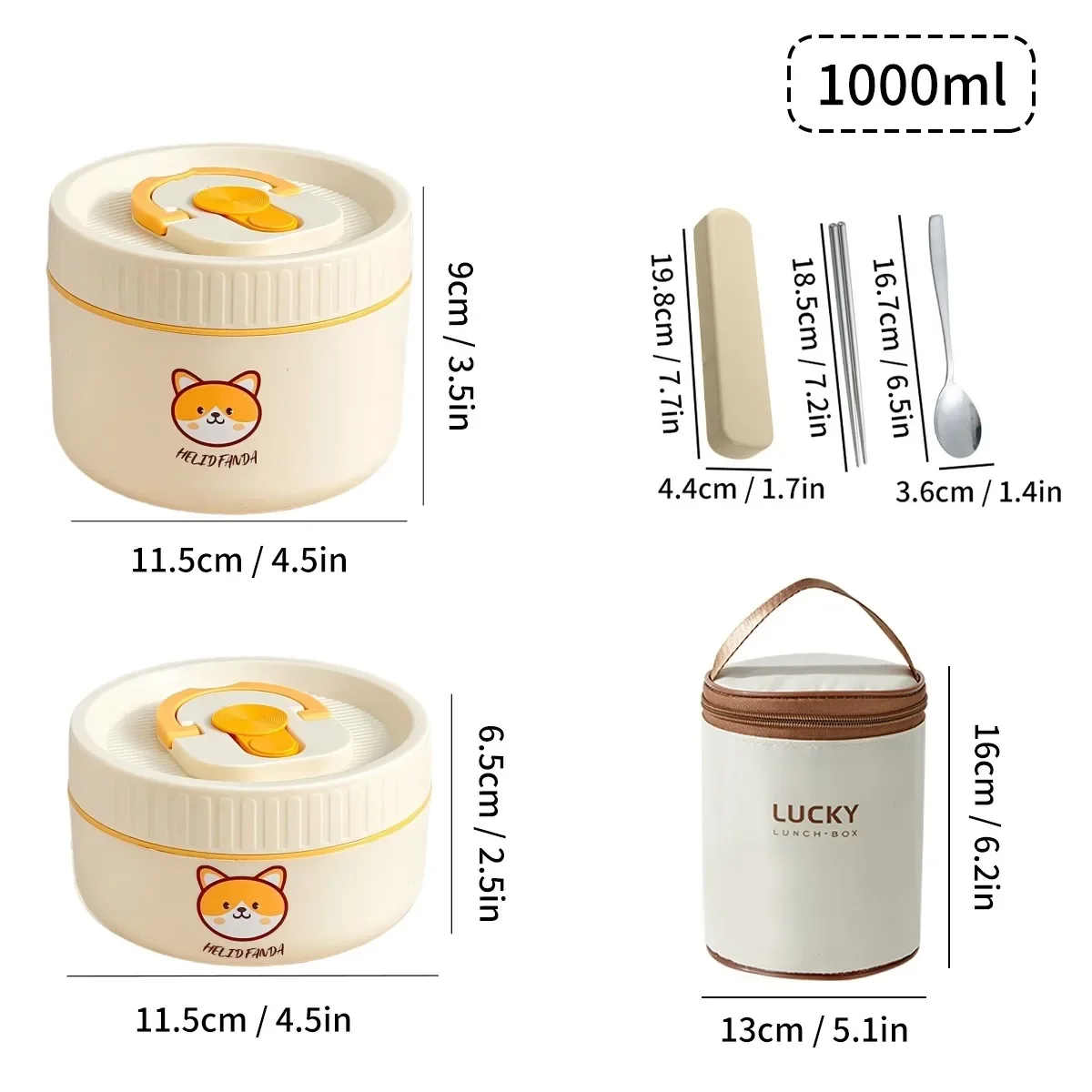 Draagbare, geïsoleerde lunchbox voor kinderen en studenten, schattig rond model, gemaakt van 304 roestvrij staal, thermische lunchbox met handvat, kan worden verwarmd.
