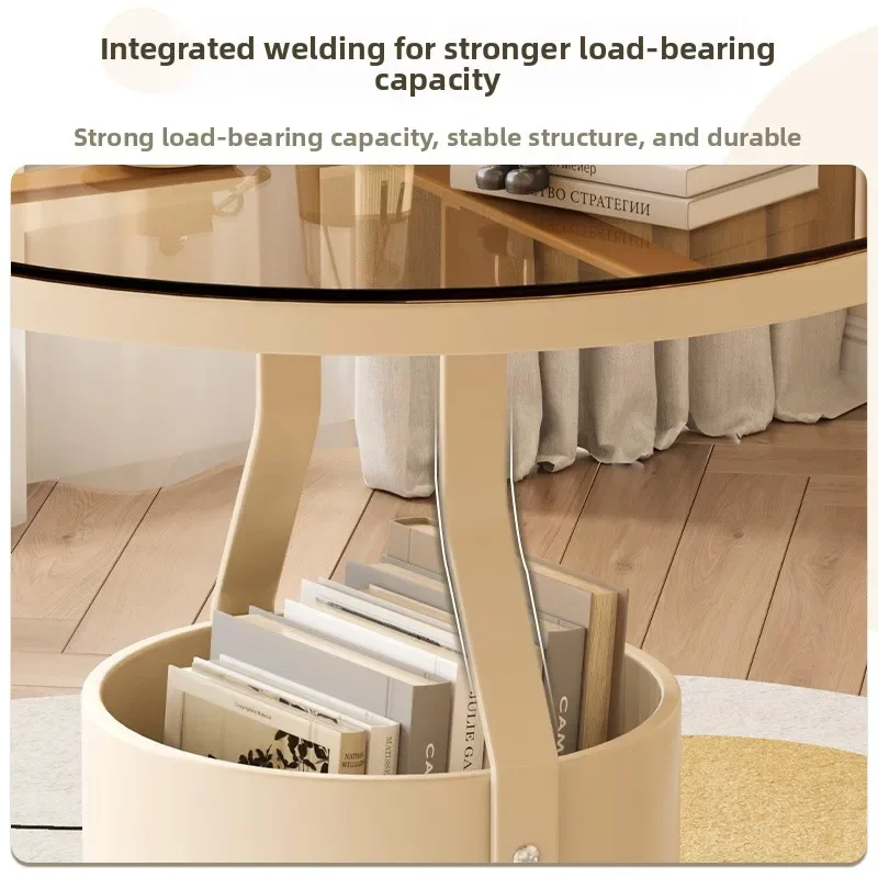 커피 테이블 라이트 럭셔리 록 슬랩 원형 소파 사이드 테이블 침실용 작은 테이블 발코니용 작은 원형 테이블