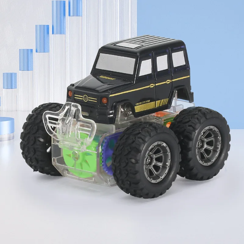 

Children's Luminous Car LED Flash Inertia Jeep Car Can Be 360 ° Rotation 4WD Buggy Creative Boy Toy Car Gift