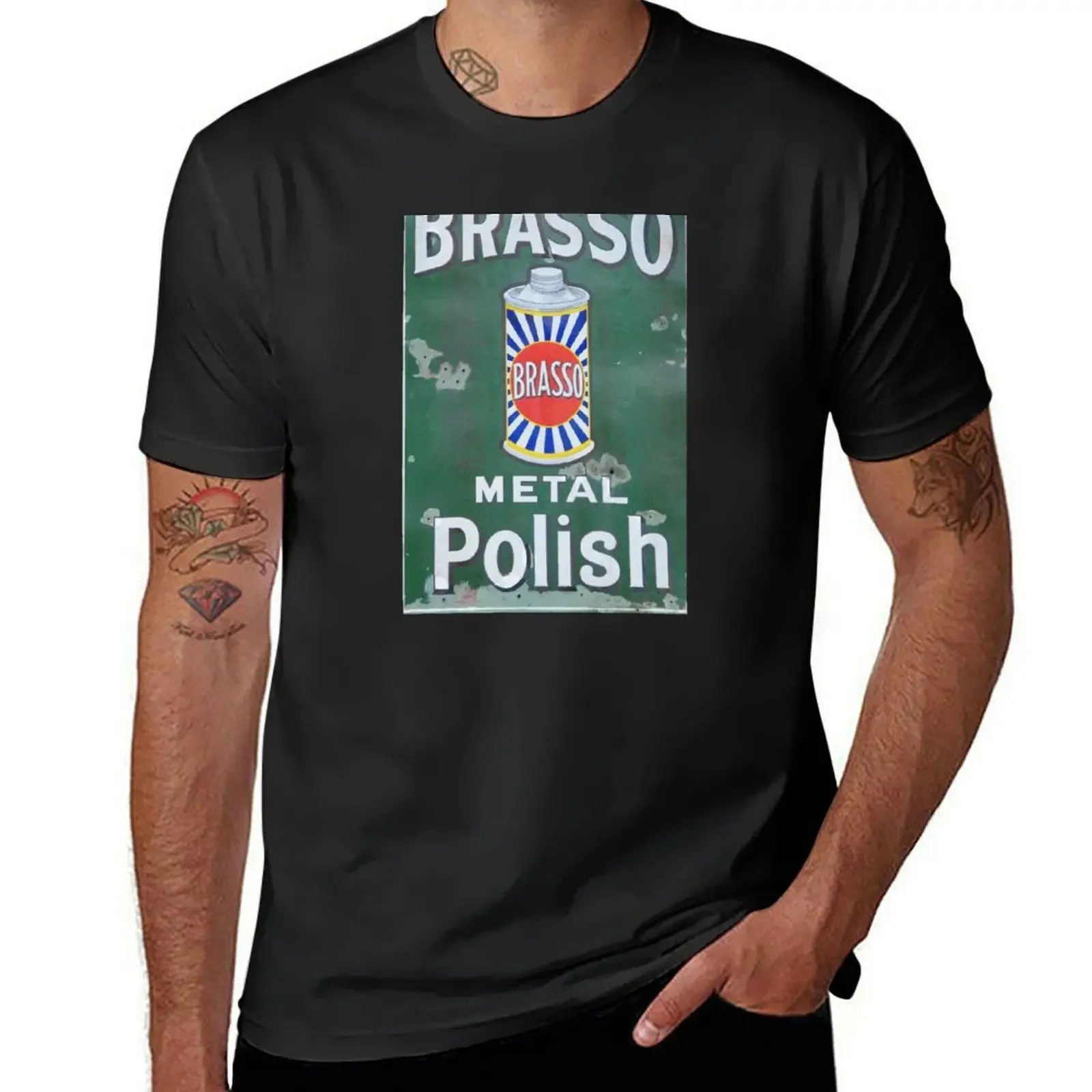 Brasso Metal Polish old signage T-Shirt graphics customs design your own oversized tee shirts for men