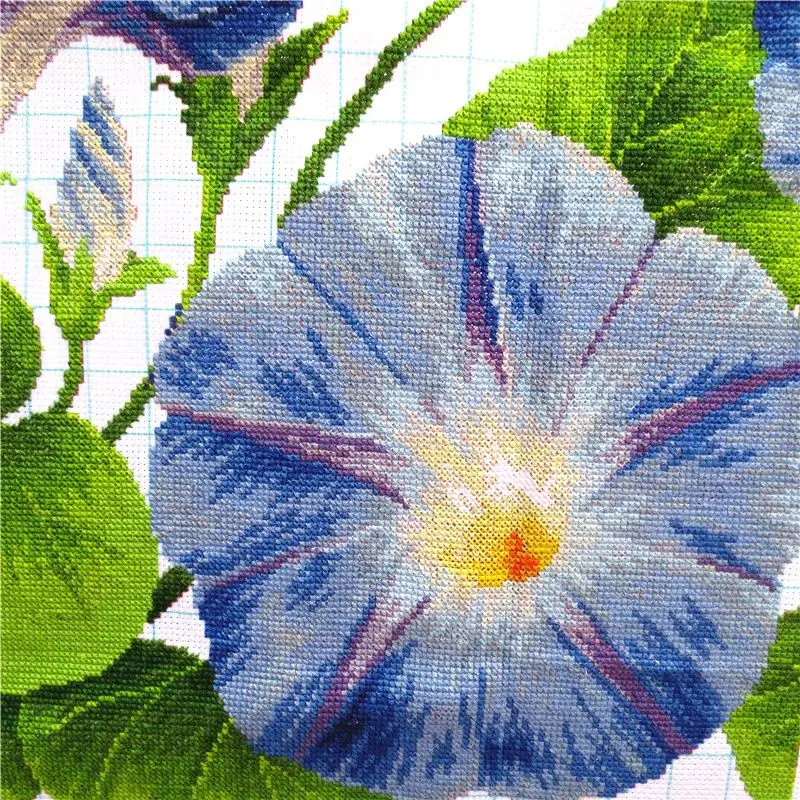 Pure handmade cross stitch finished morning glory two-part restaurant modern and simple 2020 new small decorative hanging