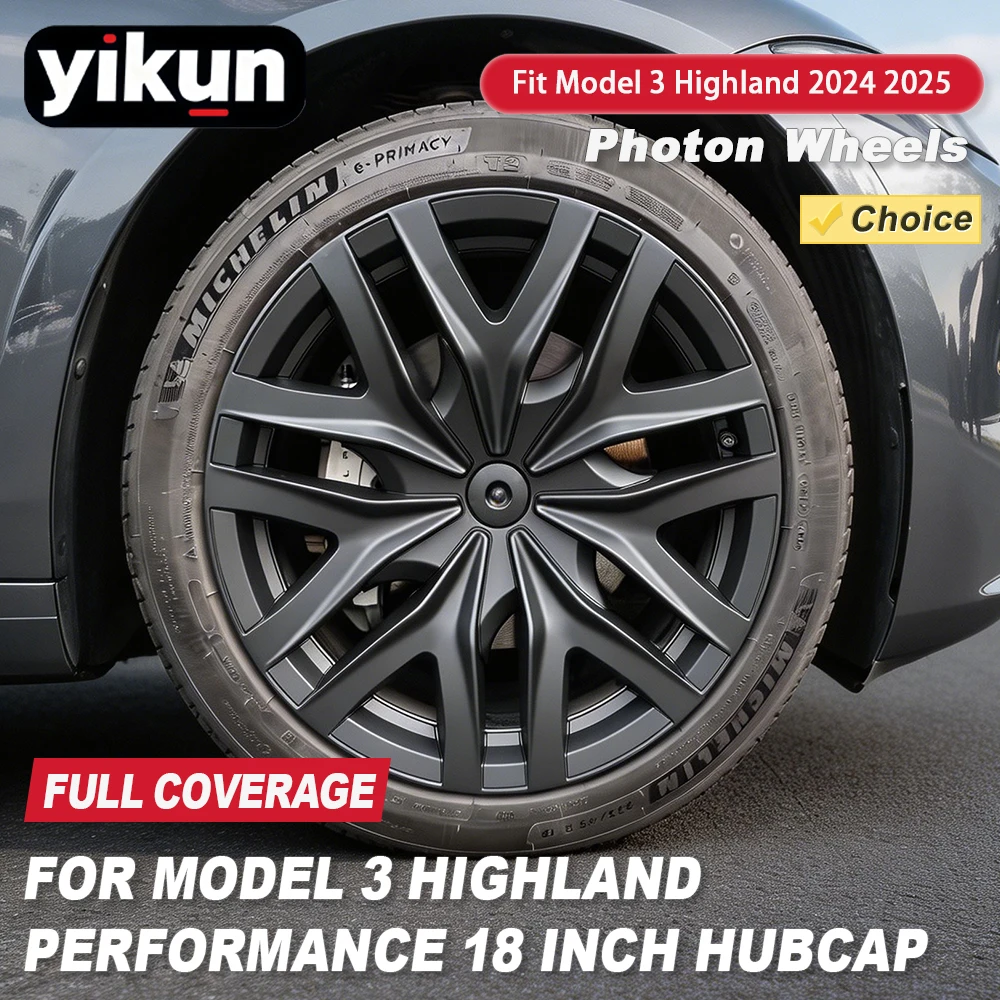 4PCS HubCap 18 Inch Photon Wheel Parts Performance Wheel Cover for Tesla Model 3 Highland Full Rim Wheel Cap Accessories 2025