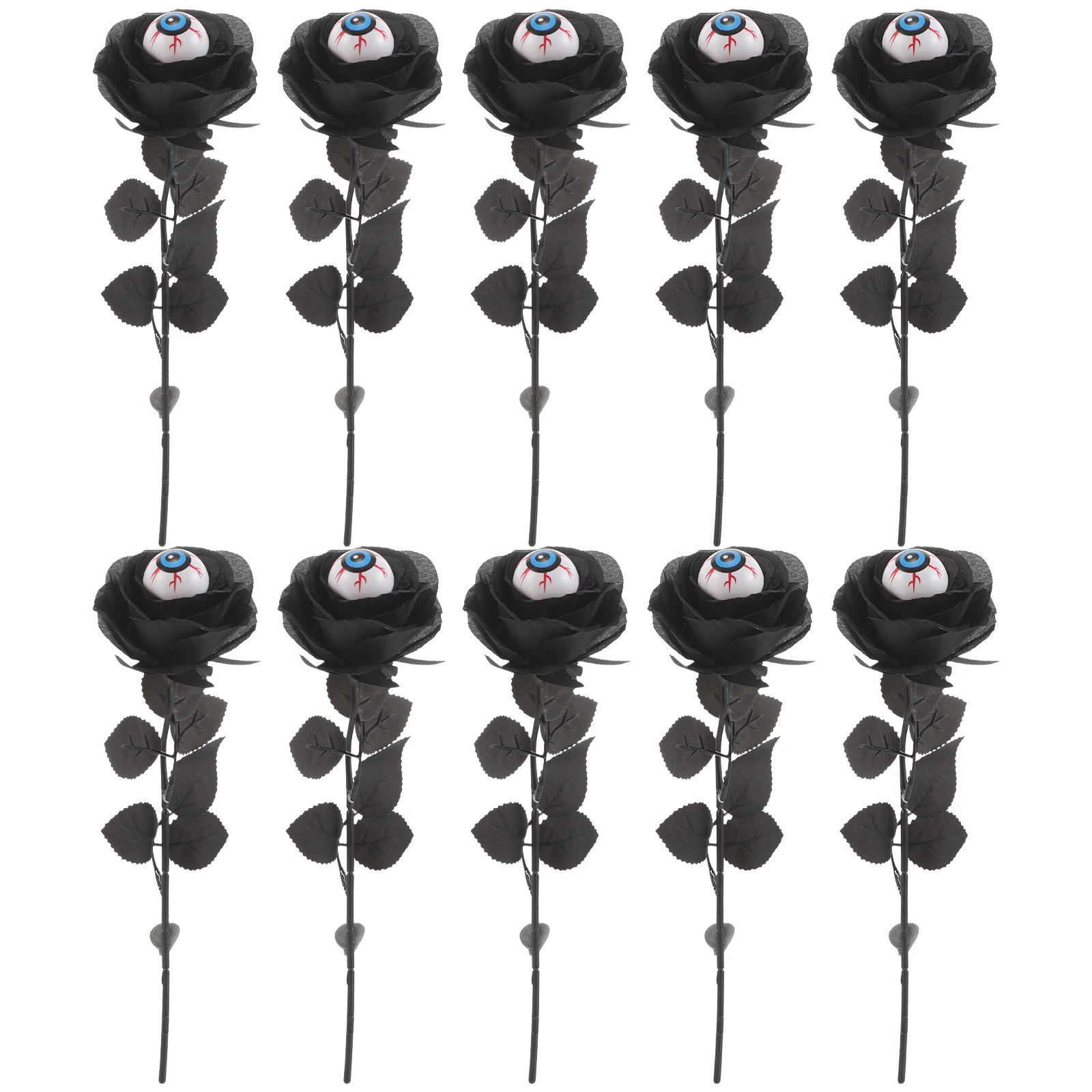 

Halloween Decoration Flower Decorations Fake Rose Faux Bouquet Black Artificial