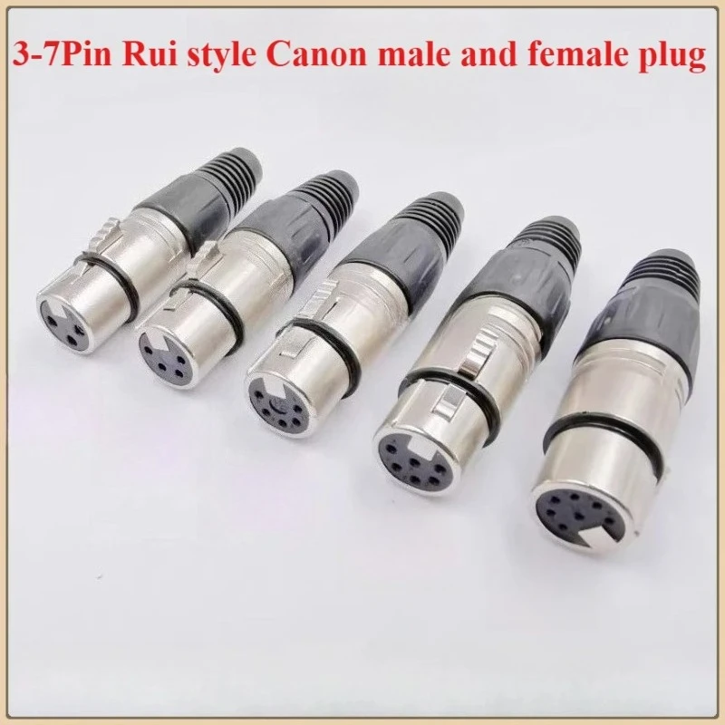 2Pcs/lot 3/4/5/6/7Pin Female/Male Straight Microphone Audio XLR Speaker Panel Mount Socket Connector